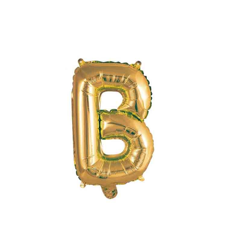 palloncino foil lettera B Oro Mini 14- 35 cm con valvola 997292-01