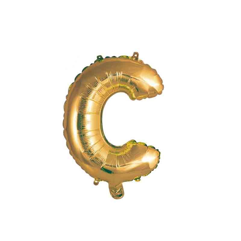 palloncino foil lettera C Oro Mini 14- 35 cm con valvola 997308-01