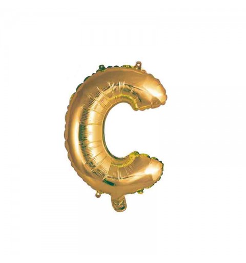 palloncino foil lettera C Oro Mini 14- 35 cm con valvola 997308-01