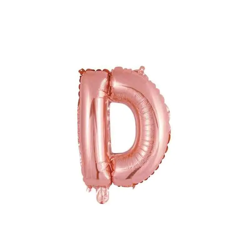 palloncino foil lettera D rose gold Mini 14- 35 cm con valvola 997575-01