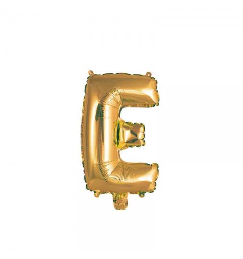palloncino foil lettera E Oro Mini 14- 35 cm con valvola 997322-01