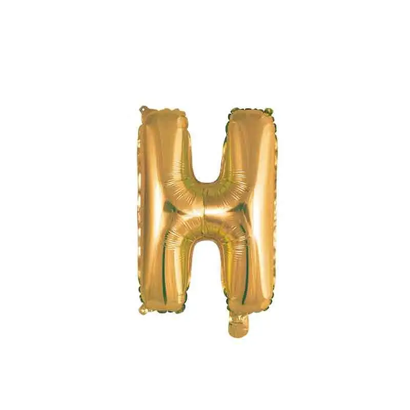 palloncino foil lettera H Oro Mini 14- 35 cm con valvola 997353-01