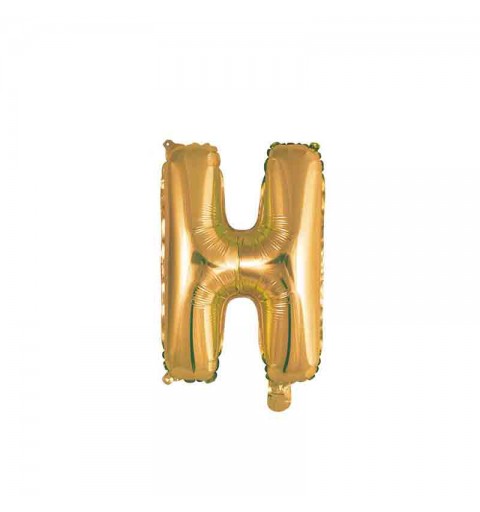 palloncino foil lettera H Oro Mini 14- 35 cm con valvola 997353-01