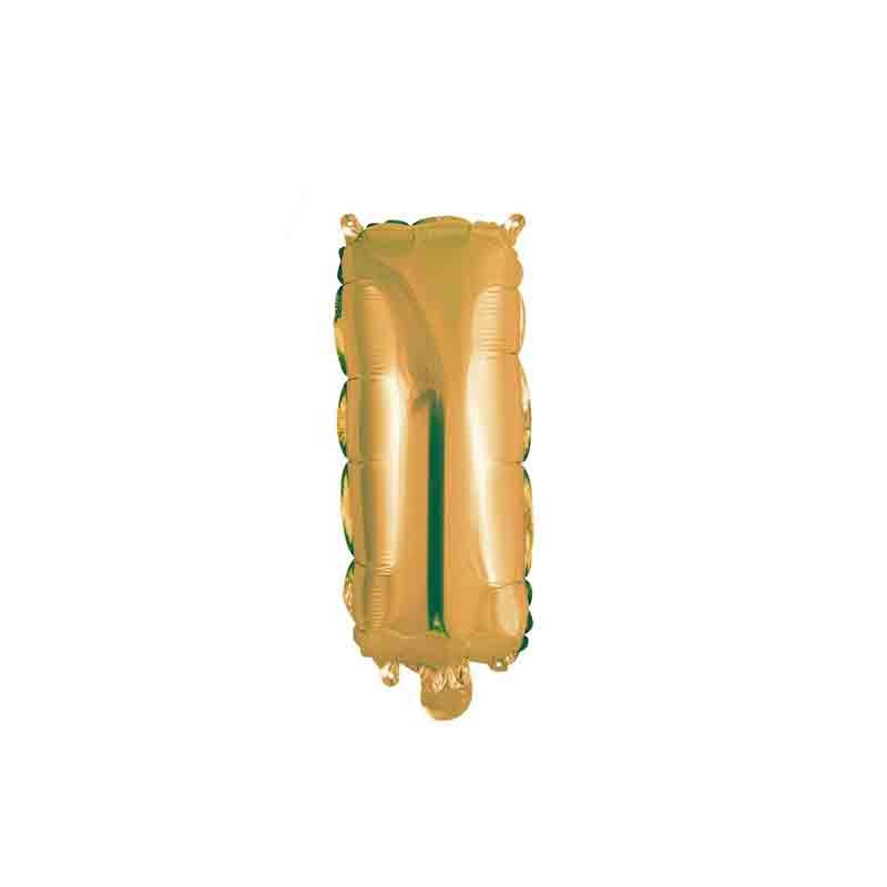 palloncino foil lettera I Oro Mini 14- 35 cm con valvola 997360-01