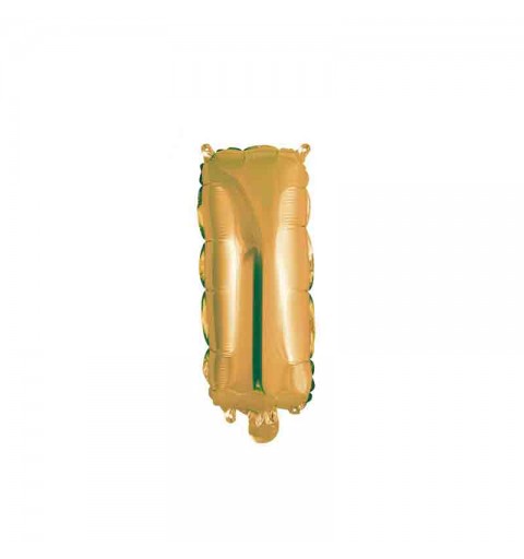 palloncino foil lettera I Oro Mini 14- 35 cm con valvola 997360-01