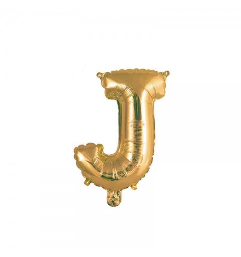 palloncino foil lettera J Oro Mini 14- 35 cm con valvola 997377-01