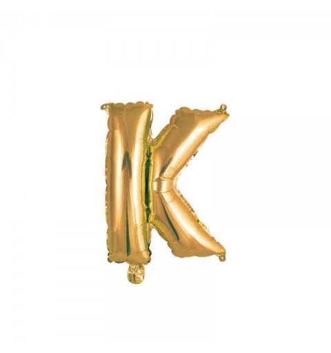 palloncino foil lettera K Oro Mini 14- 35 cm con valvola 997384-01