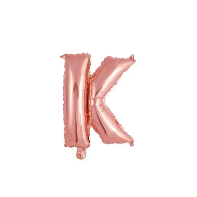 palloncino foil lettera K rose gold Mini 14- 35 cm con valvola 997643-01
