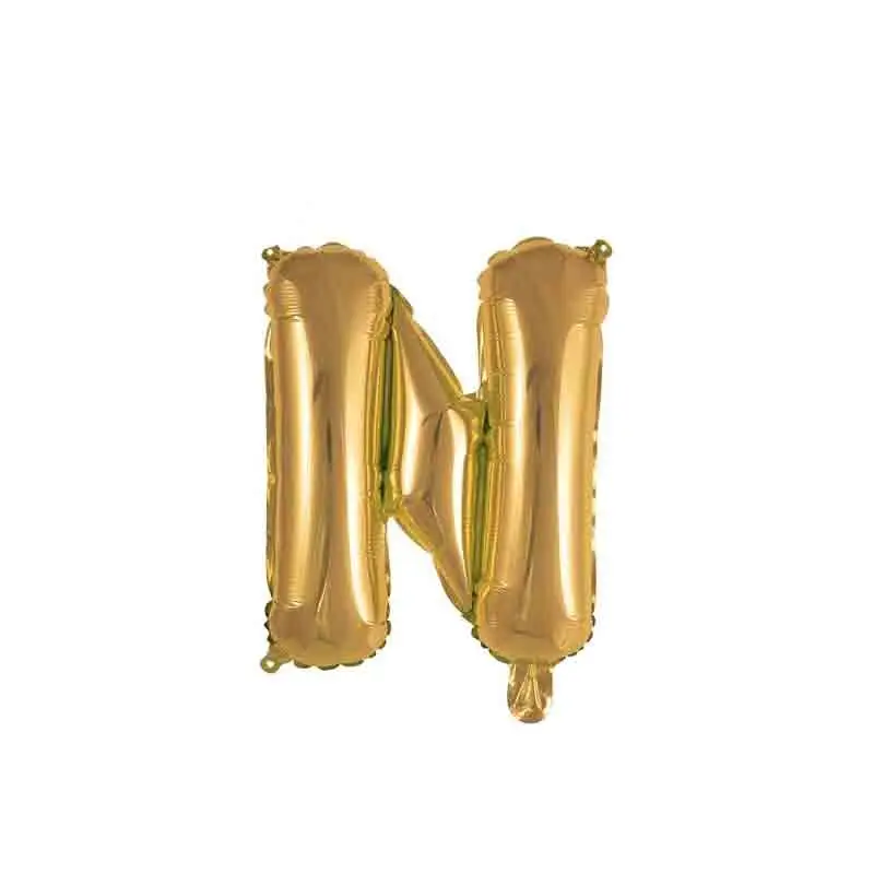 palloncino foil lettera N Oro Mini 14- 35 cm con valvola 997414-01