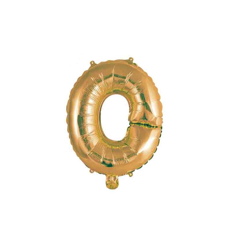 palloncino foil lettera O Oro Mini 14- 35 cm con valvola 997421-01