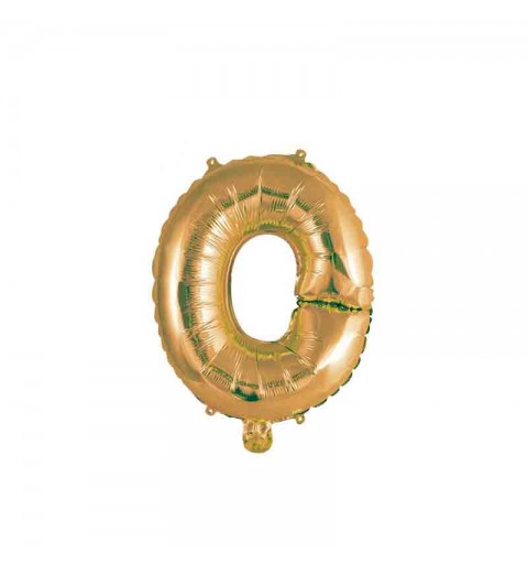 palloncino foil lettera O Oro Mini 14- 35 cm con valvola 997421-01