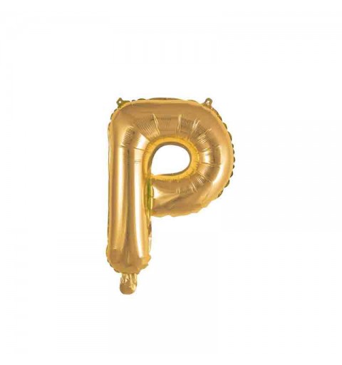palloncino foil lettera P Oro Mini 14- 35 cm con valvola 997438-01