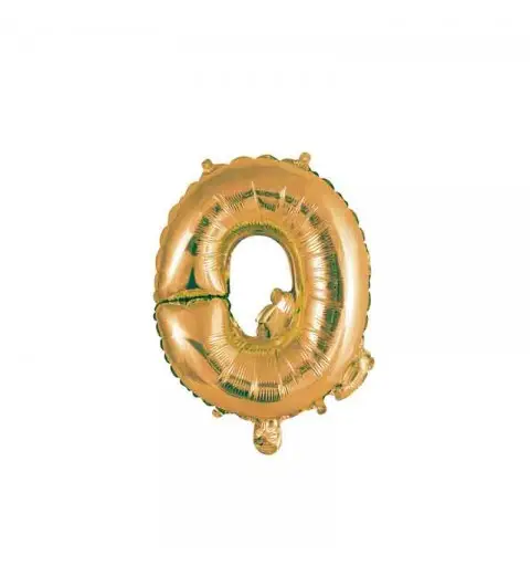 palloncino foil lettera Q Oro Mini 14- 35 cm con valvola 997445-01