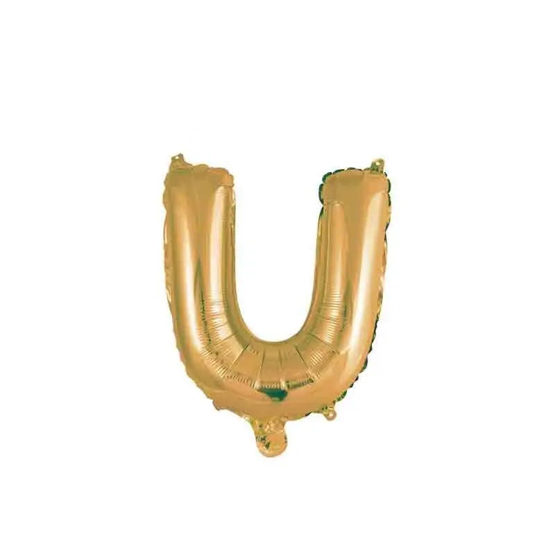 palloncino foil lettera U Oro Mini 14- 35 cm con valvola 997483-01