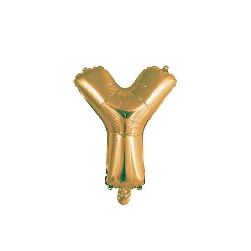 palloncino foil lettera Y Oro Mini 14- 35 cm con valvola 997513-01