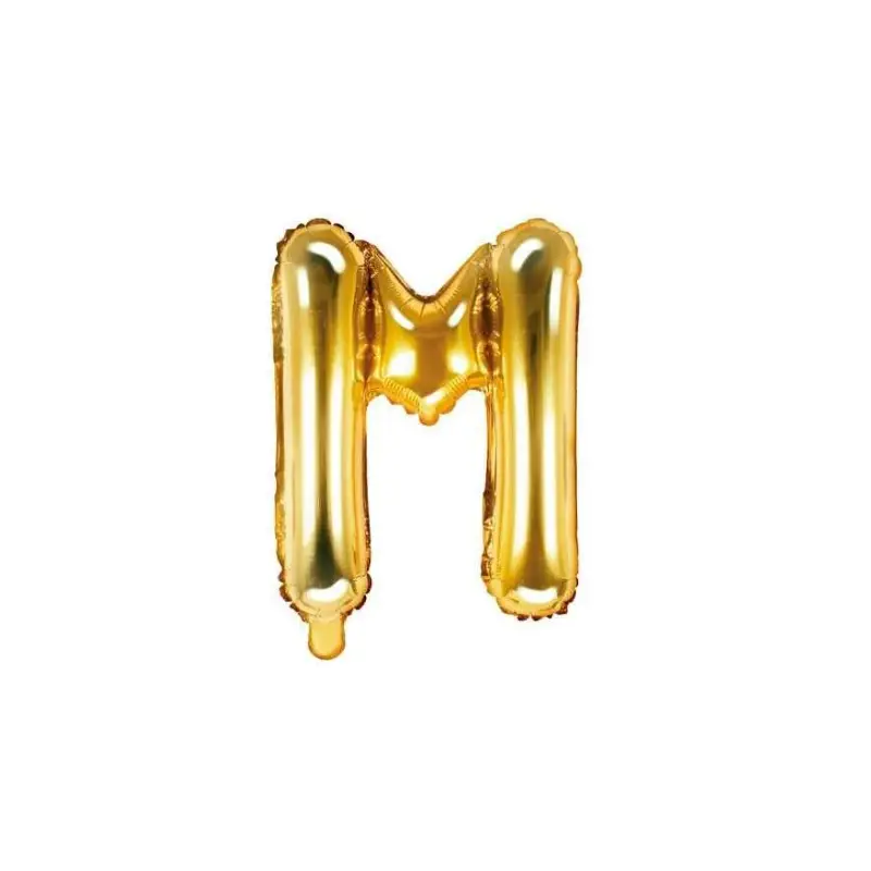 palloncino foil lettera M Oro Mini 14- 35 cm con valvola 997407-01