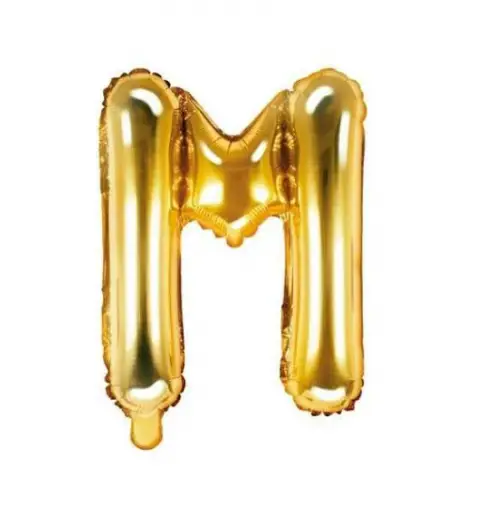 palloncino foil lettera M Oro Mini 14- 35 cm con valvola 997407-01