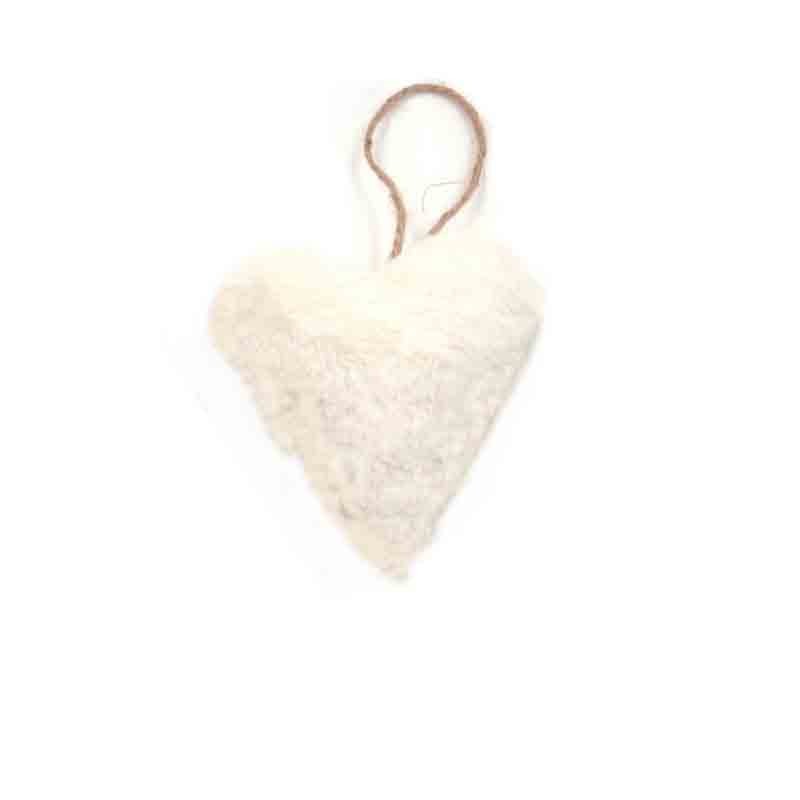 cuore 10 cm peluche bianco 13912B