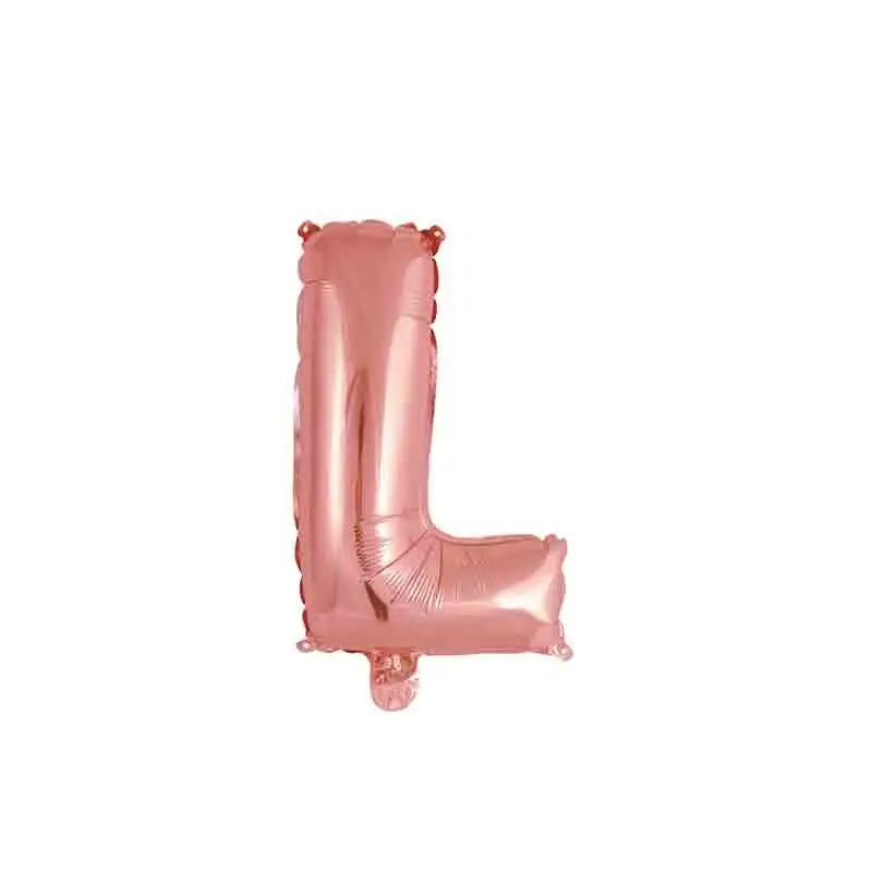 palloncino foil lettera L rose gold Mini 14- 35 cm con valvola 997650-01
