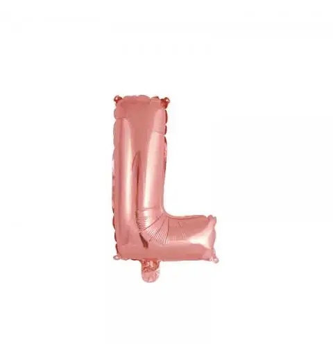 palloncino foil lettera L rose gold Mini 14- 35 cm con valvola 997650-01