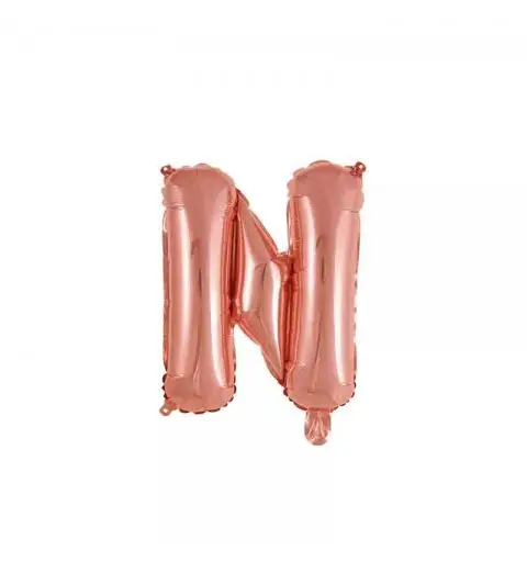 palloncino foil lettera N rose gold Mini 14- 35 cm con valvola 997674-01