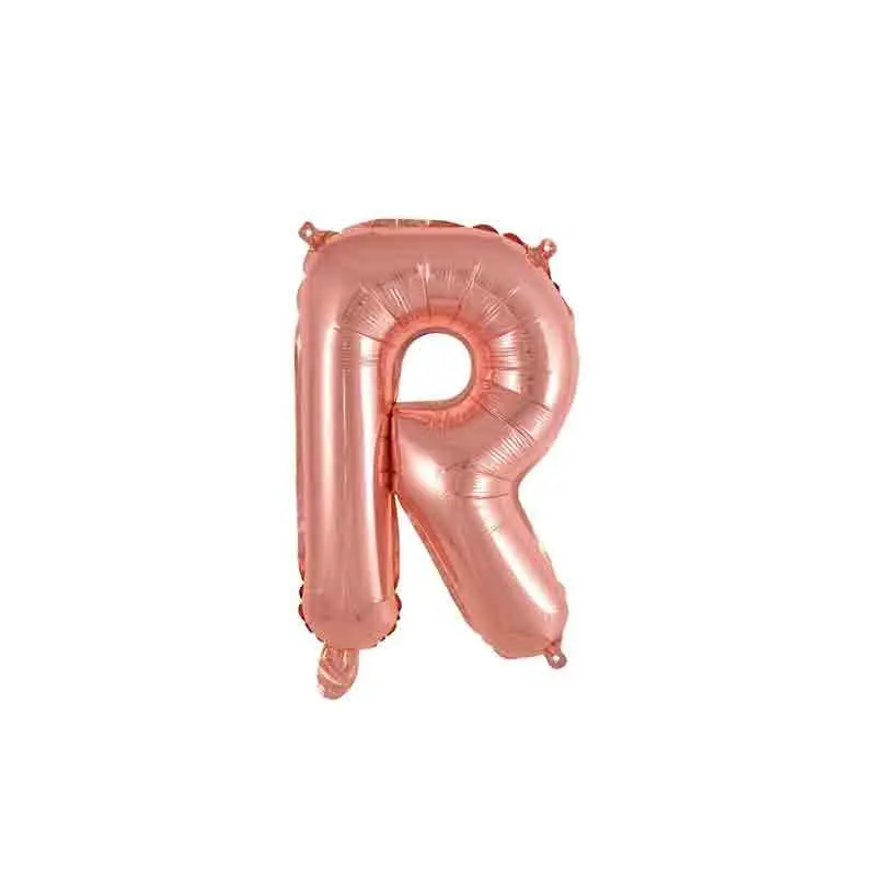 palloncino foil lettera R rose gold Mini 14- 35 cm con valvola 997711-01