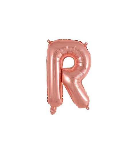 palloncino foil lettera R rose gold Mini 14- 35 cm con valvola 997711-01