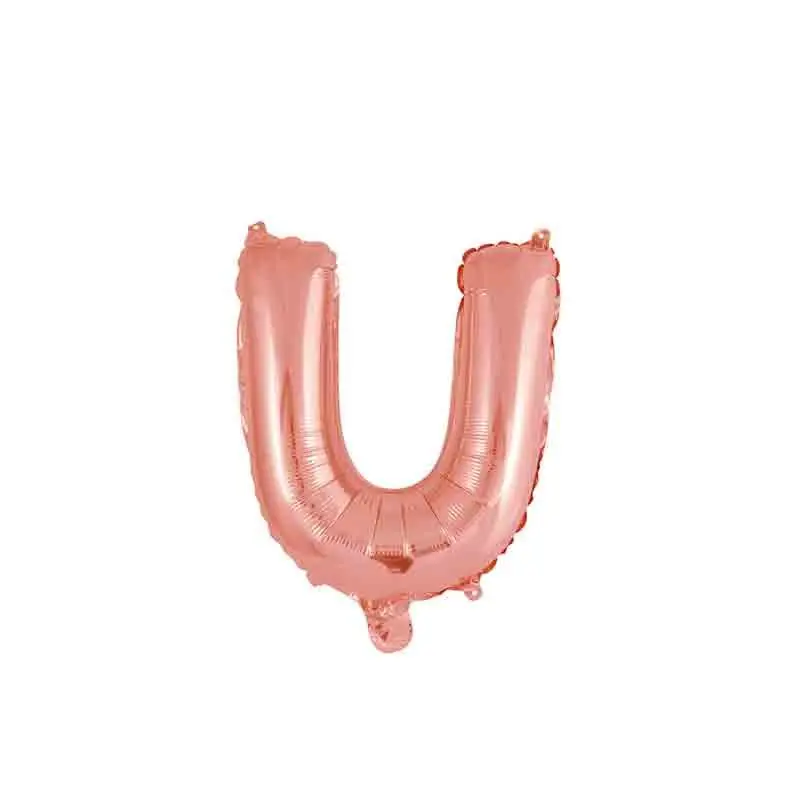 palloncino foil lettera U rose gold Mini 14- 35 cm con valvola 997742-01