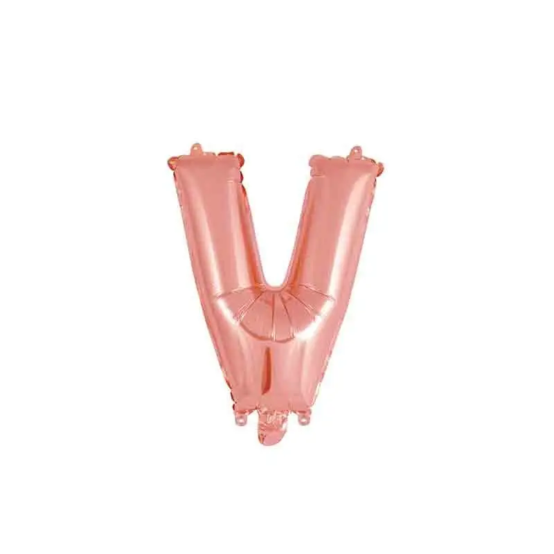 palloncino foil lettera V rose gold Mini 14- 35 cm con valvola 997759-01