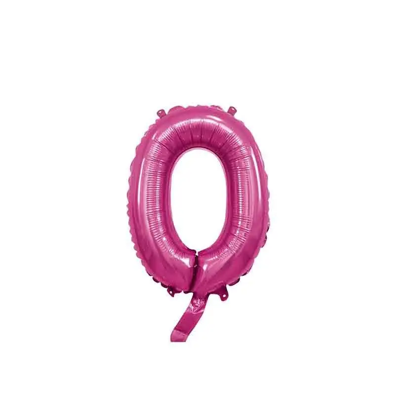 palloncino foil numero 0 fucsia Mini 14- 35 cm con valvola 996806-01