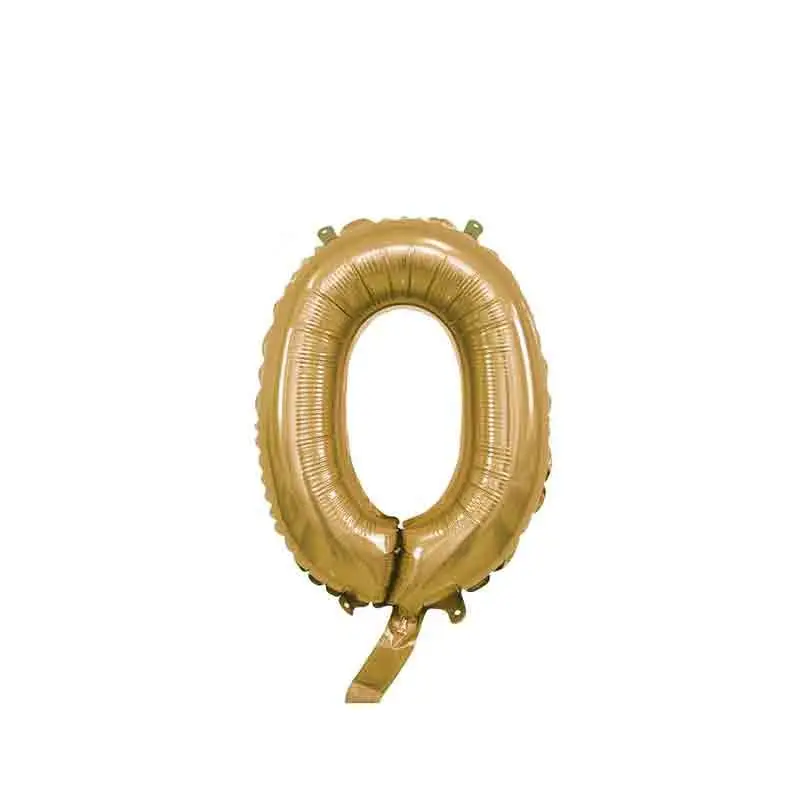 palloncino foil numero 0 oro Mini 14- 35 cm con valvola 996509-01
