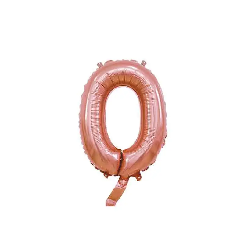 palloncino foil numero 0 rose gold Mini 14- 35 cm con valvola 996608-01