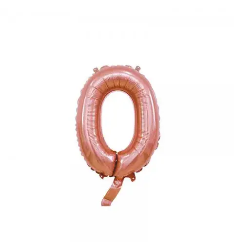 palloncino foil numero 0 rose gold Mini 14- 35 cm con valvola 996608-01
