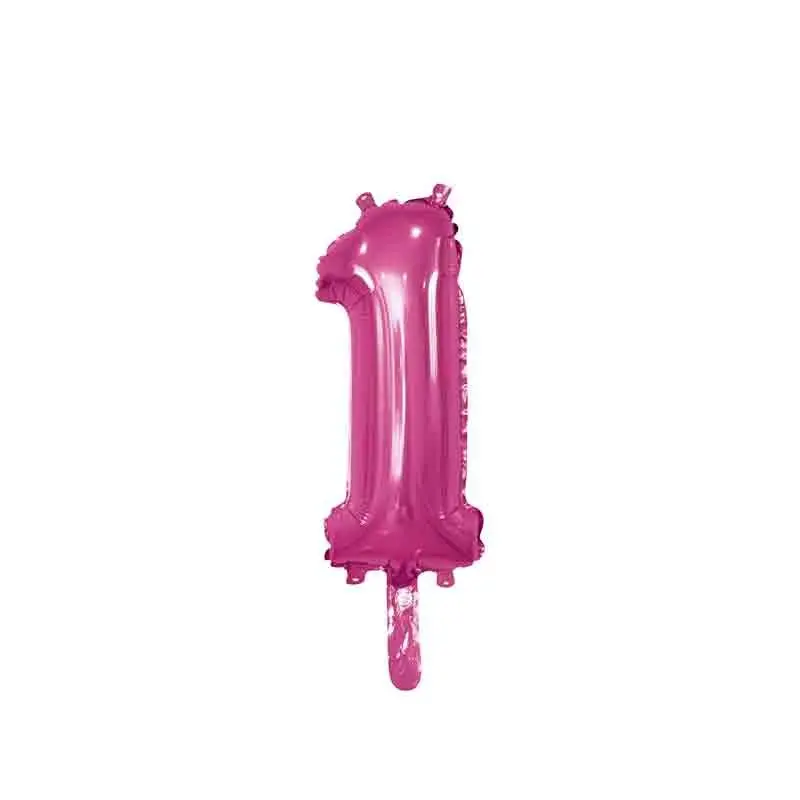 palloncino foil numero 1 fucsia Mini 14- 35 cm con valvola 996813-01