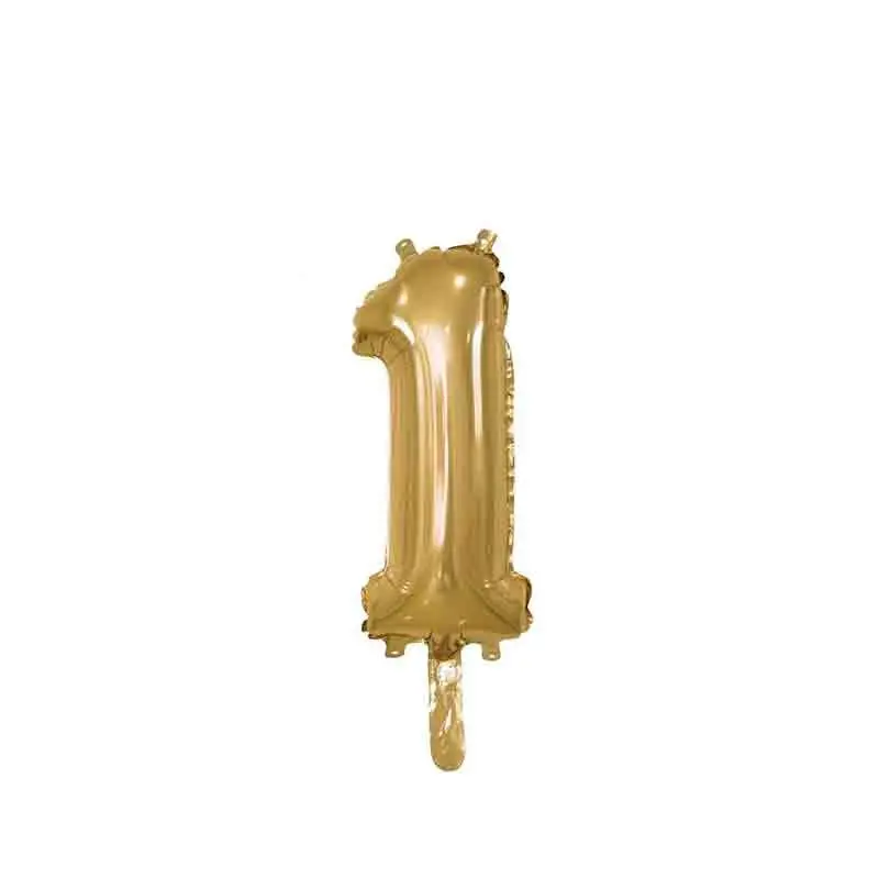 palloncino foil numero 1 oro Mini 14- 35 cm con valvola 996516-01