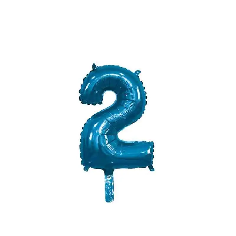 palloncino foil numero 2 blu Mini 14- 35 cm con valvola 996721-01