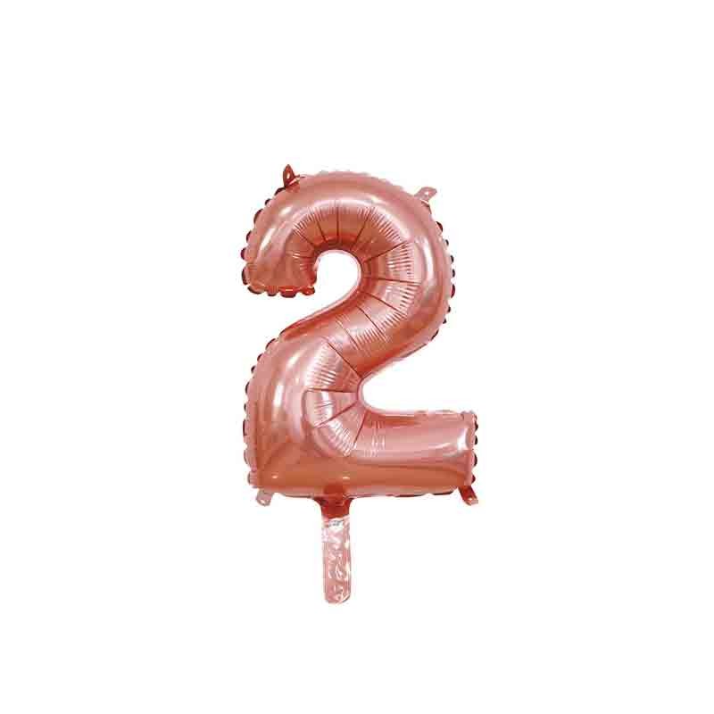palloncino foil numero 2 rose gold Mini 14- 35 cm con valvola 996622-01