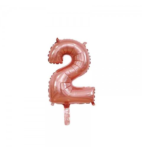 palloncino foil numero 2 rose gold Mini 14- 35 cm con valvola 996622-01