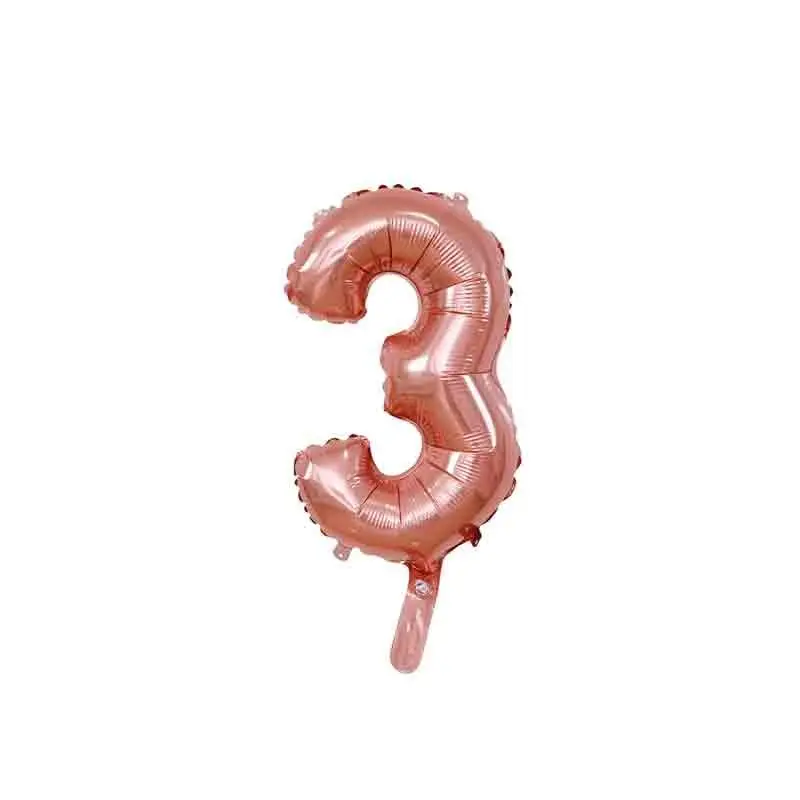 palloncino foil numero 3 rose gold Mini 14- 35 cm con valvola 996646-01