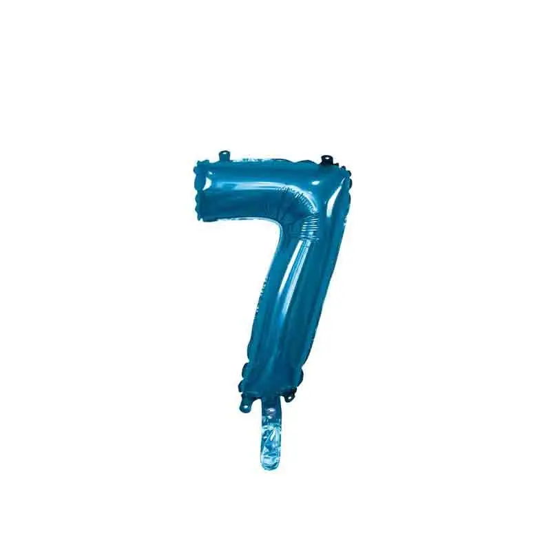 palloncino foil numero 7 blu Mini 14- 35 cm con valvola 996776-01
