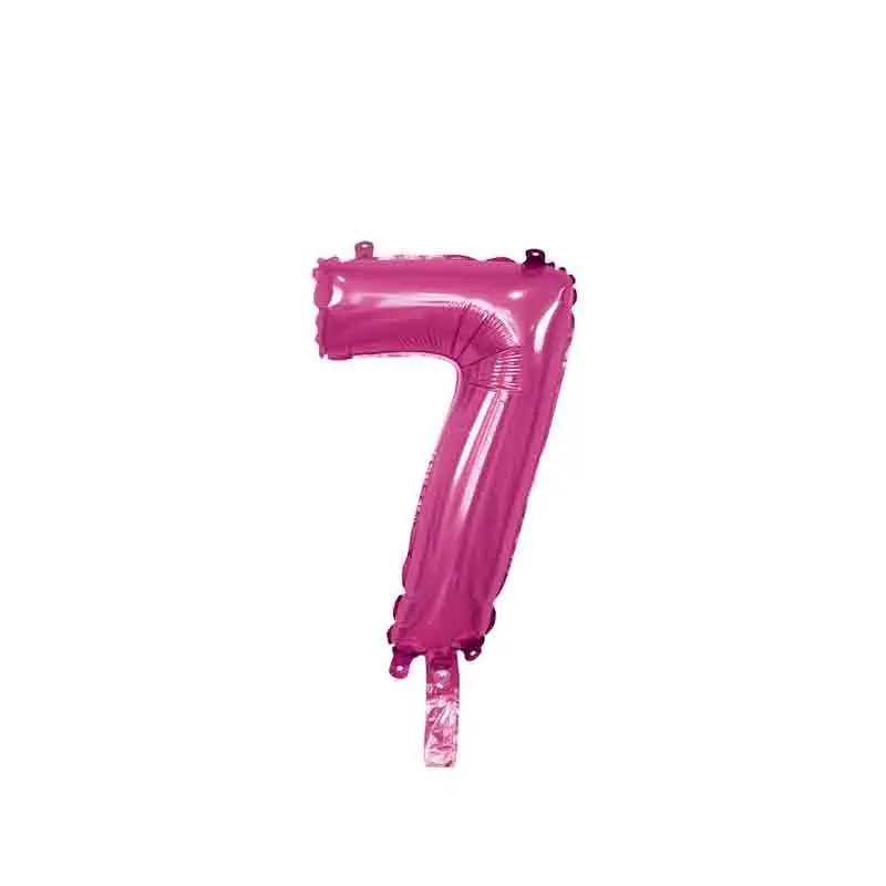 palloncino foil numero 7 fucsia Mini 14- 35 cm con valvola 996875-01