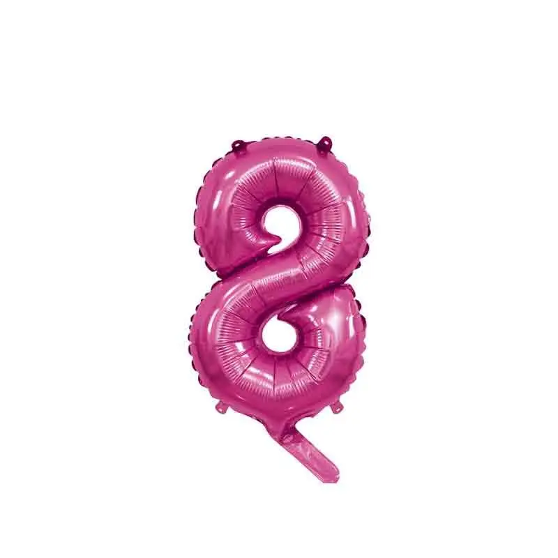 palloncino foil numero 8 fucsia Mini 14- 35 cm con valvola 996882-01