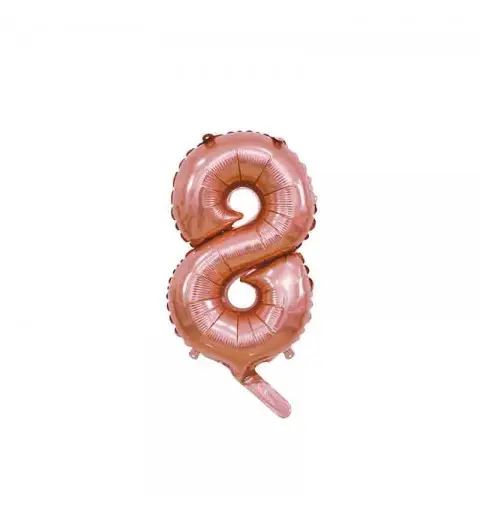 palloncino foil numero 8 rose gold Mini 14- 35 cm con valvola 996684-01