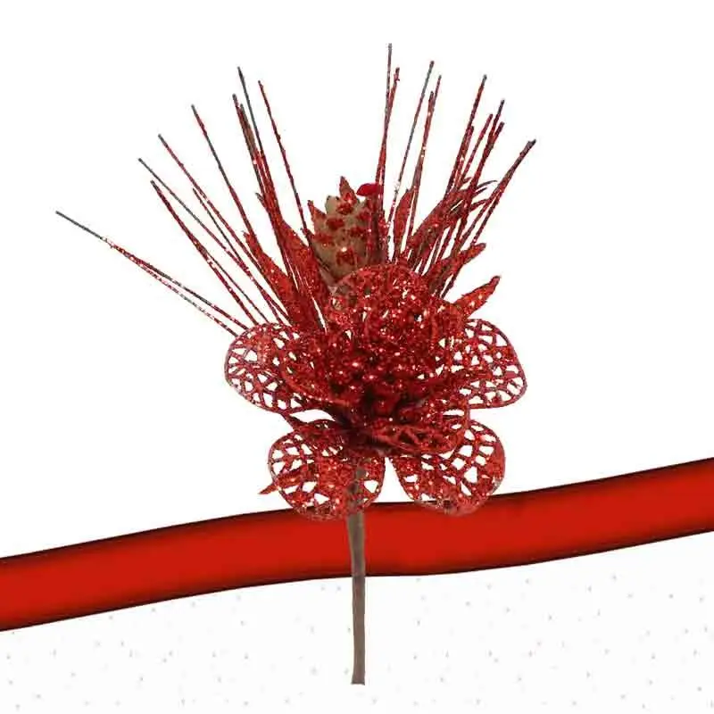 fiore natalizio rosso 19 cm 65828