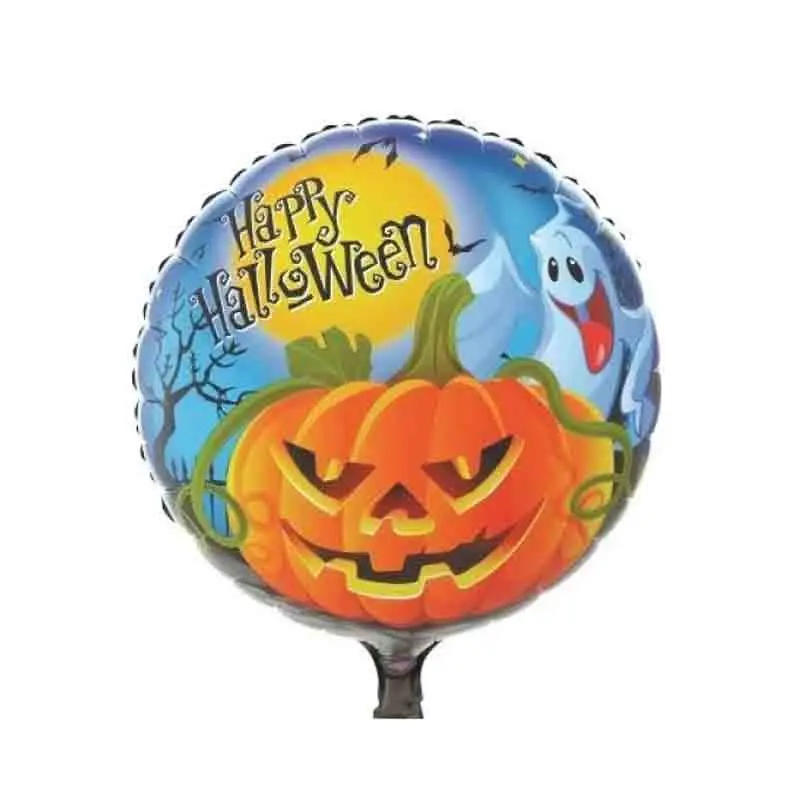 palloncino foil Tondo Zucca-Fantasma Halloween 18 45 cm
