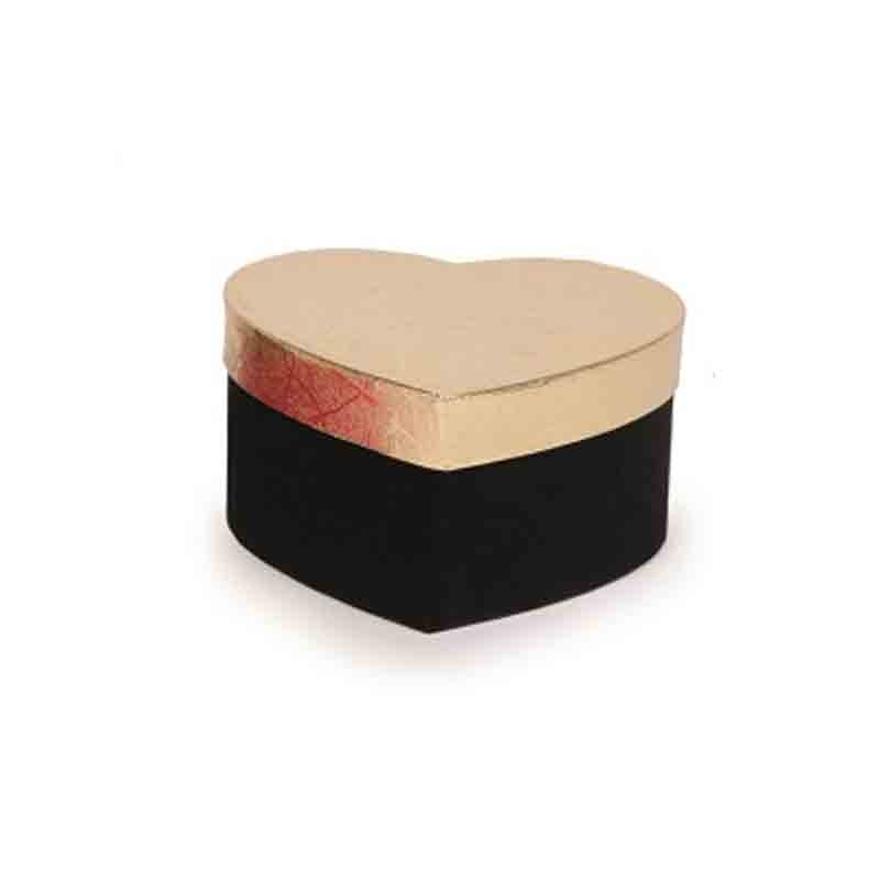 mini box cuore nero - oro 12,5 x 12,5 x 6,5 cm 22801