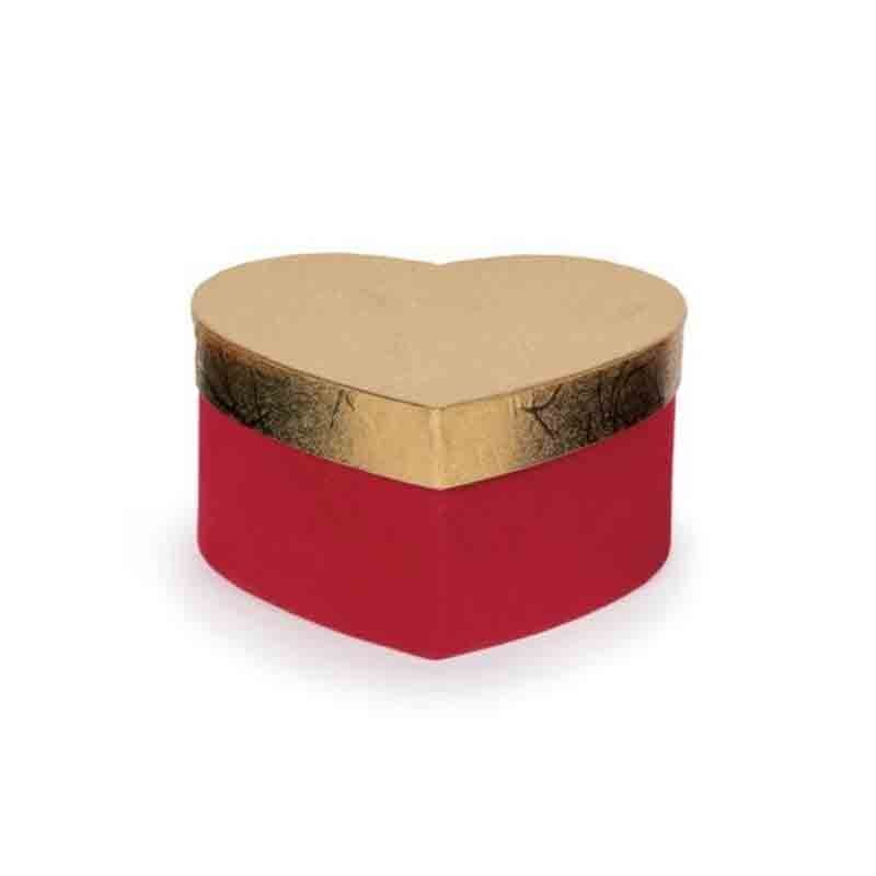 mini box cuore rosso - oro 12,5 x 12,5 x 6,5 cm 22799