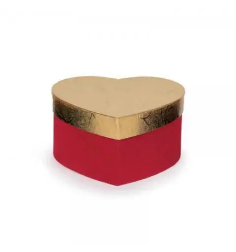 mini box cuore rosso - oro 12,5 x 12,5 x 6,5 cm 22799
