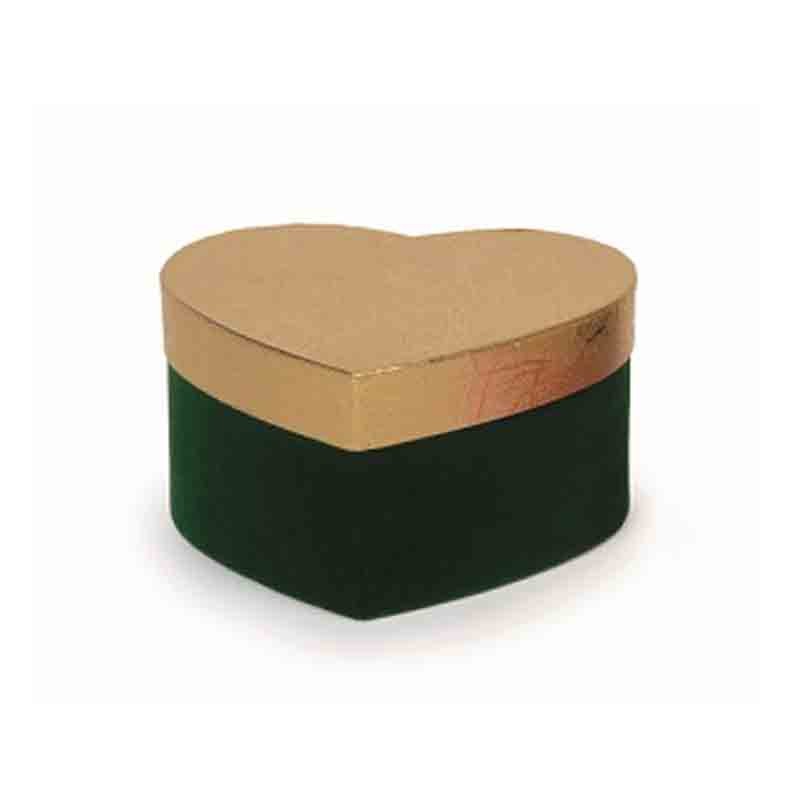 mini box cuore verde - oro 12,5 x 12,5 x 6,5 cm 22800
