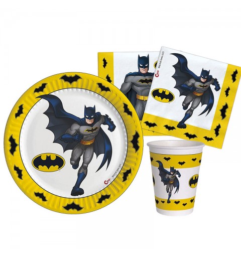 KIT COMPLEANNO BATMAN COMPOSTABILE PER 8 PERSONE